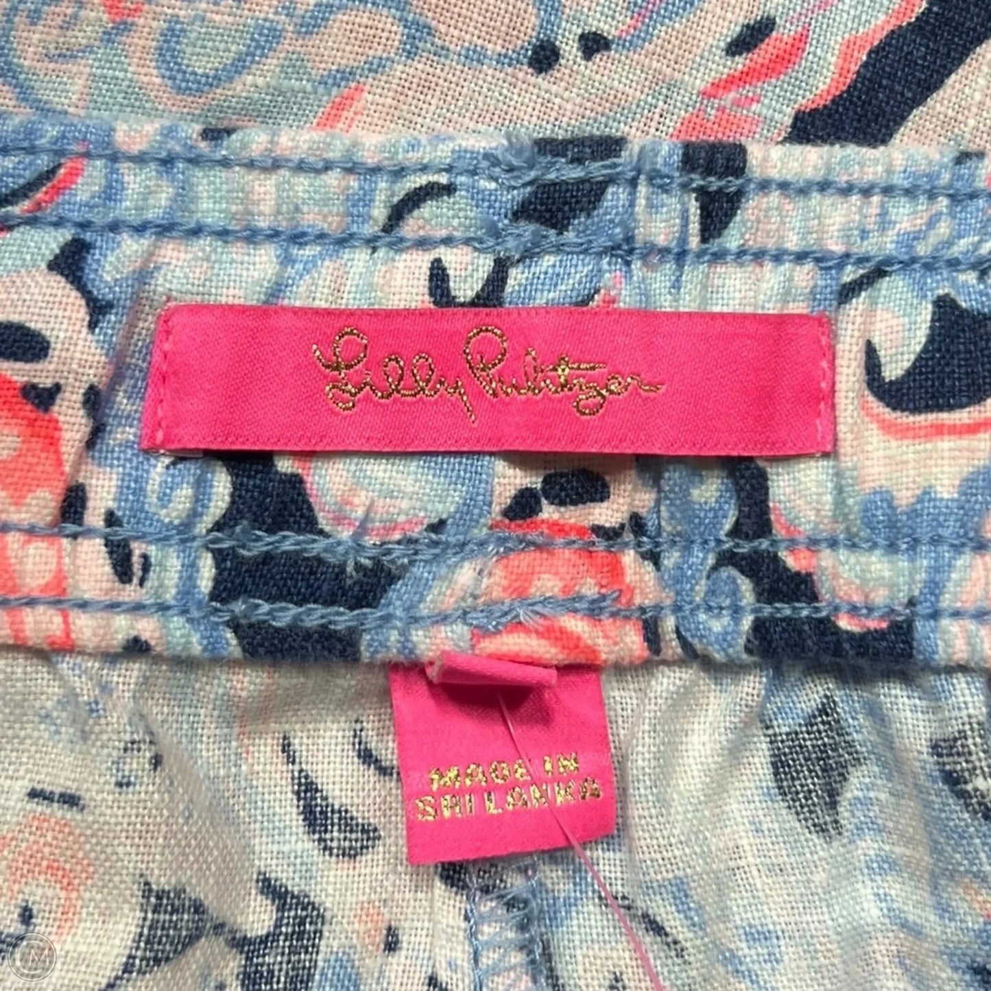 Pants Designer By Lilly Pulitzer In Blue & Pink, Size: L