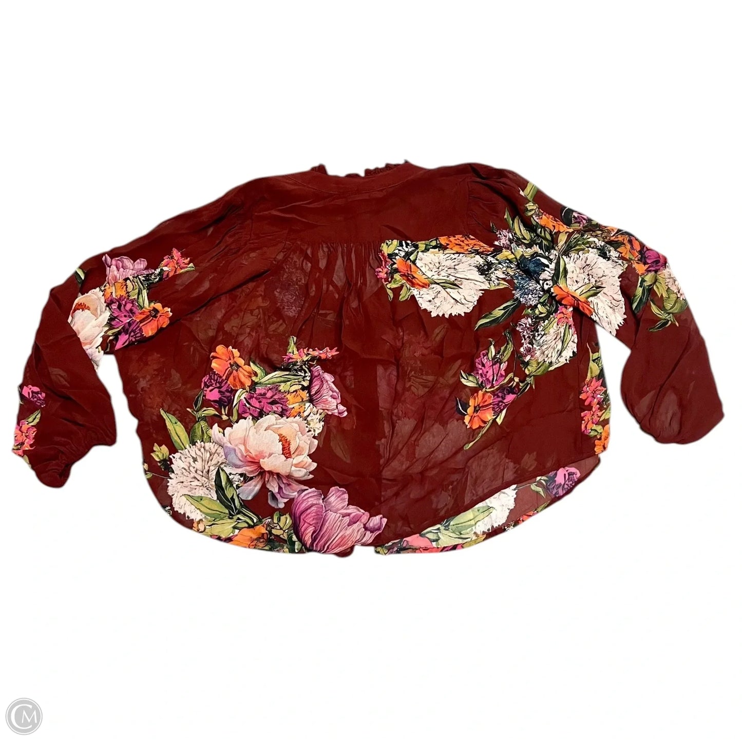 Top Long Sleeve By Anthropologie In Red, Size: M