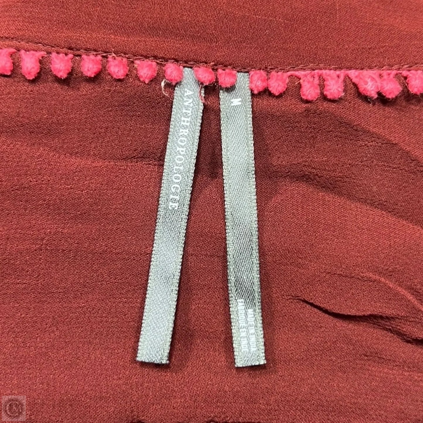 Top Long Sleeve By Anthropologie In Red, Size: M