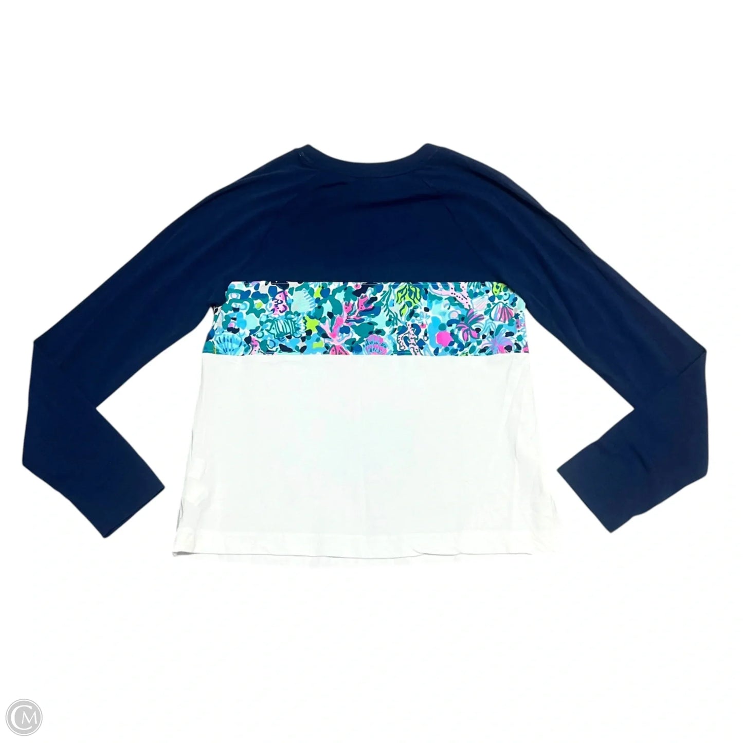 Top Long Sleeve Designer By Lilly Pulitzer In Blue & White, Size: Xs