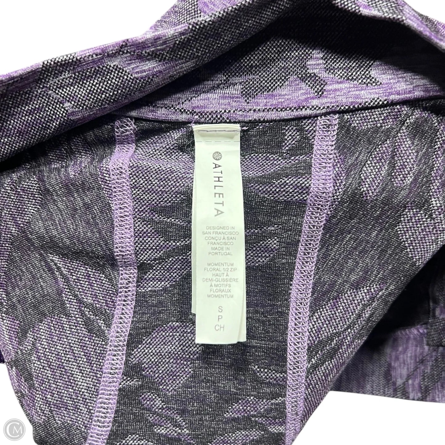 Athletic Top Long Sleeve Collar By Athleta In Purple, Size: S