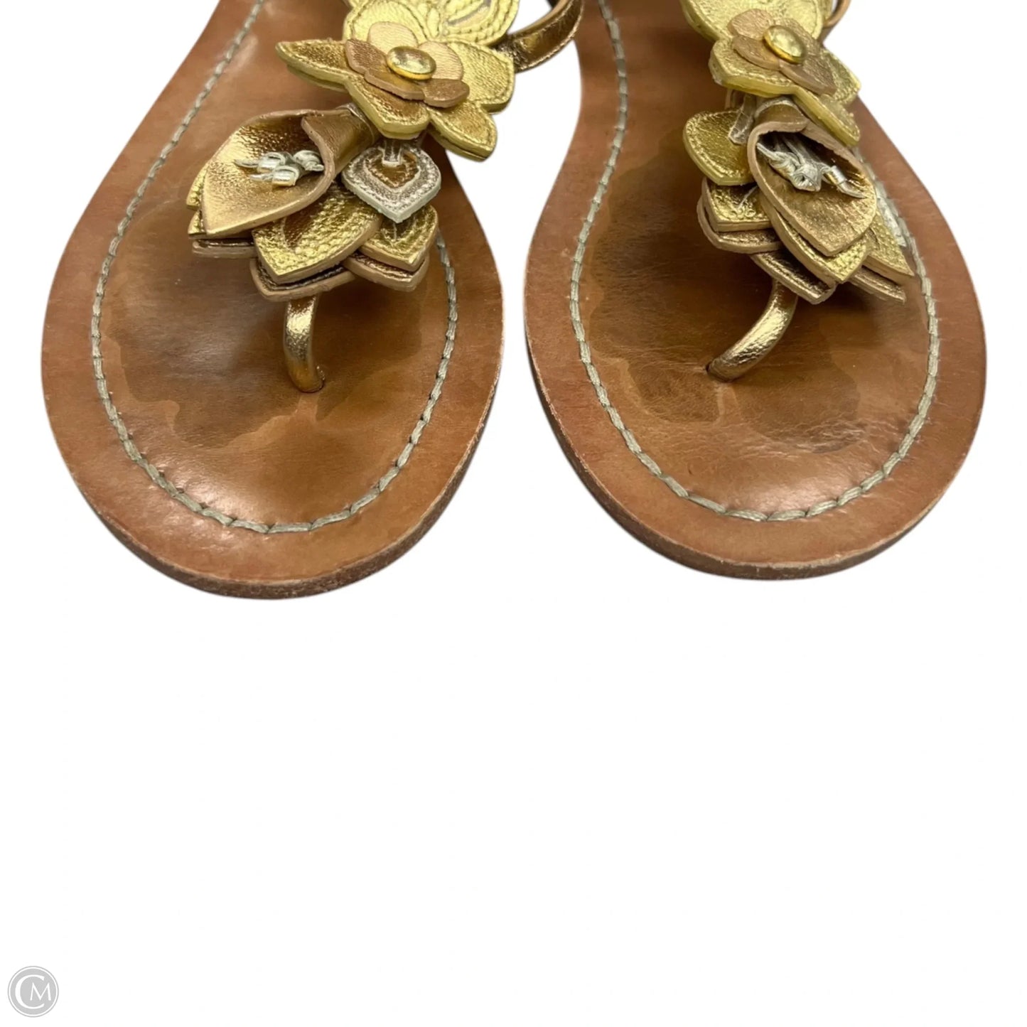 Sandals Designer By Coach In Gold, Size: 6.5