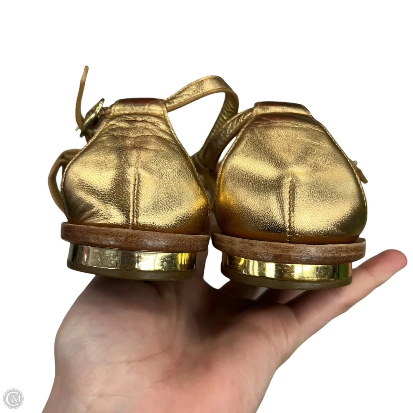 Sandals Designer By Coach In Gold, Size: 6.5