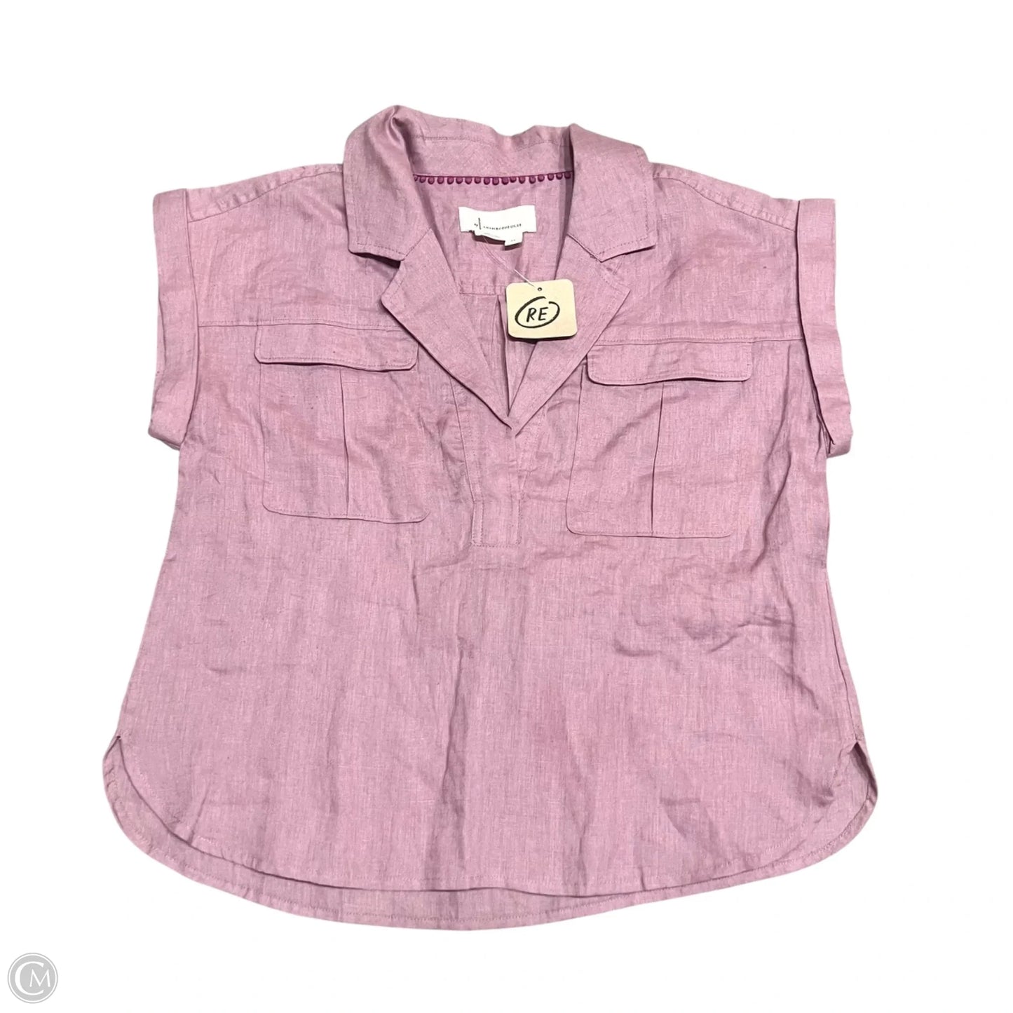 Top Short Sleeve By Anthropologie In Mauve, Size: S