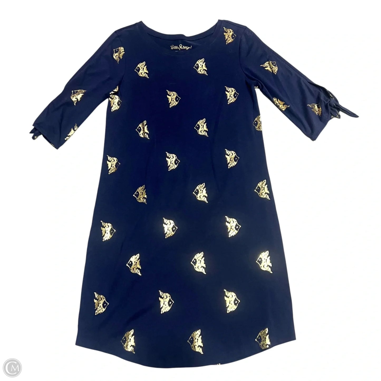Dress Designer By Lilly Pulitzer In Blue & Gold, Size: Xs