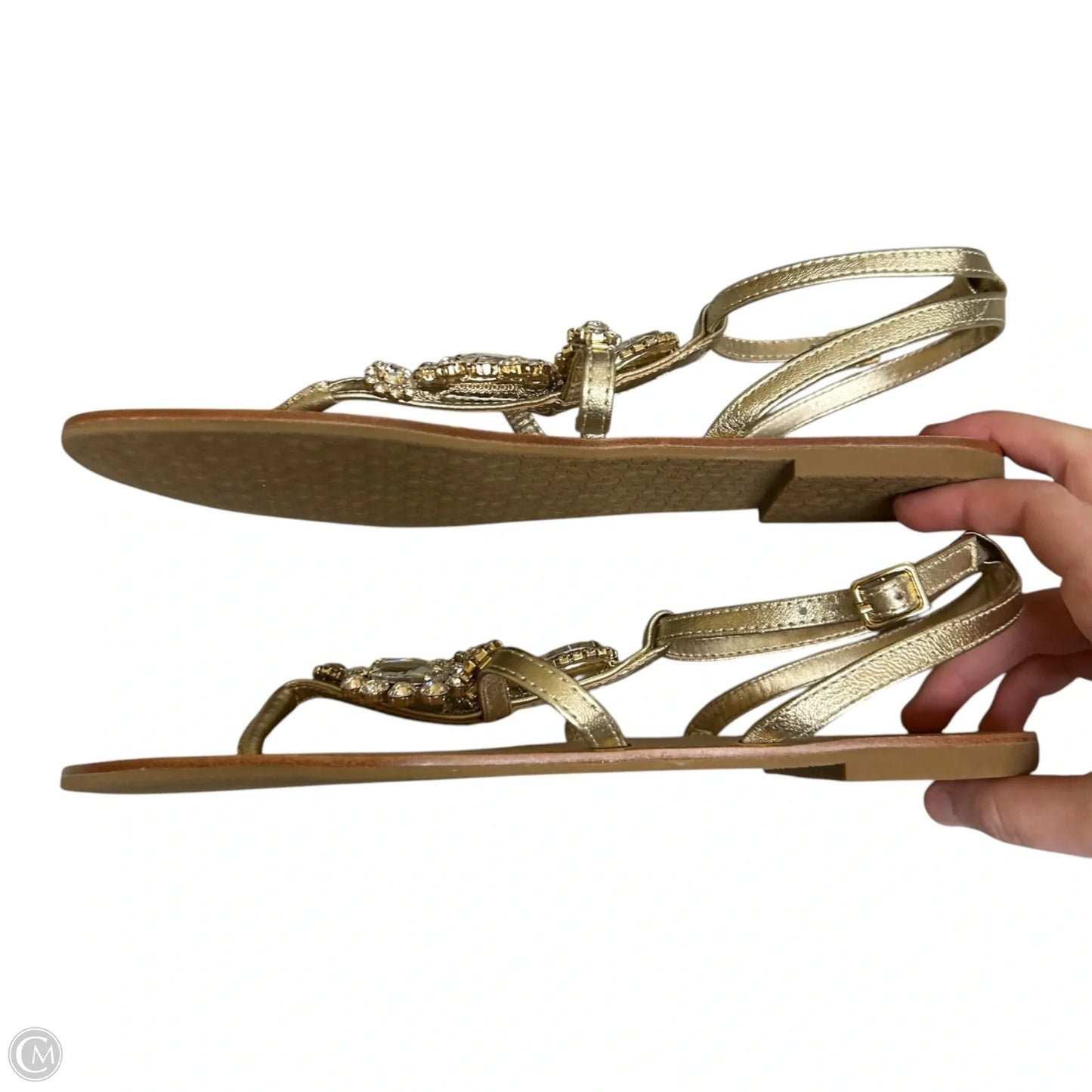 Sandals Designer By Lilly Pulitzer In Gold, Size: 9.5