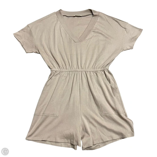 Romper By Zenana In Taupe, Size: 1x