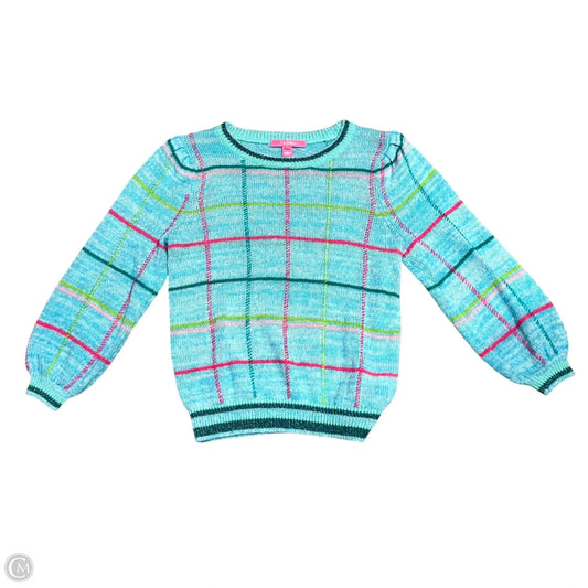 Sweater Cardigan Designer By Lilly Pulitzer In Blue & Green, Size: S
