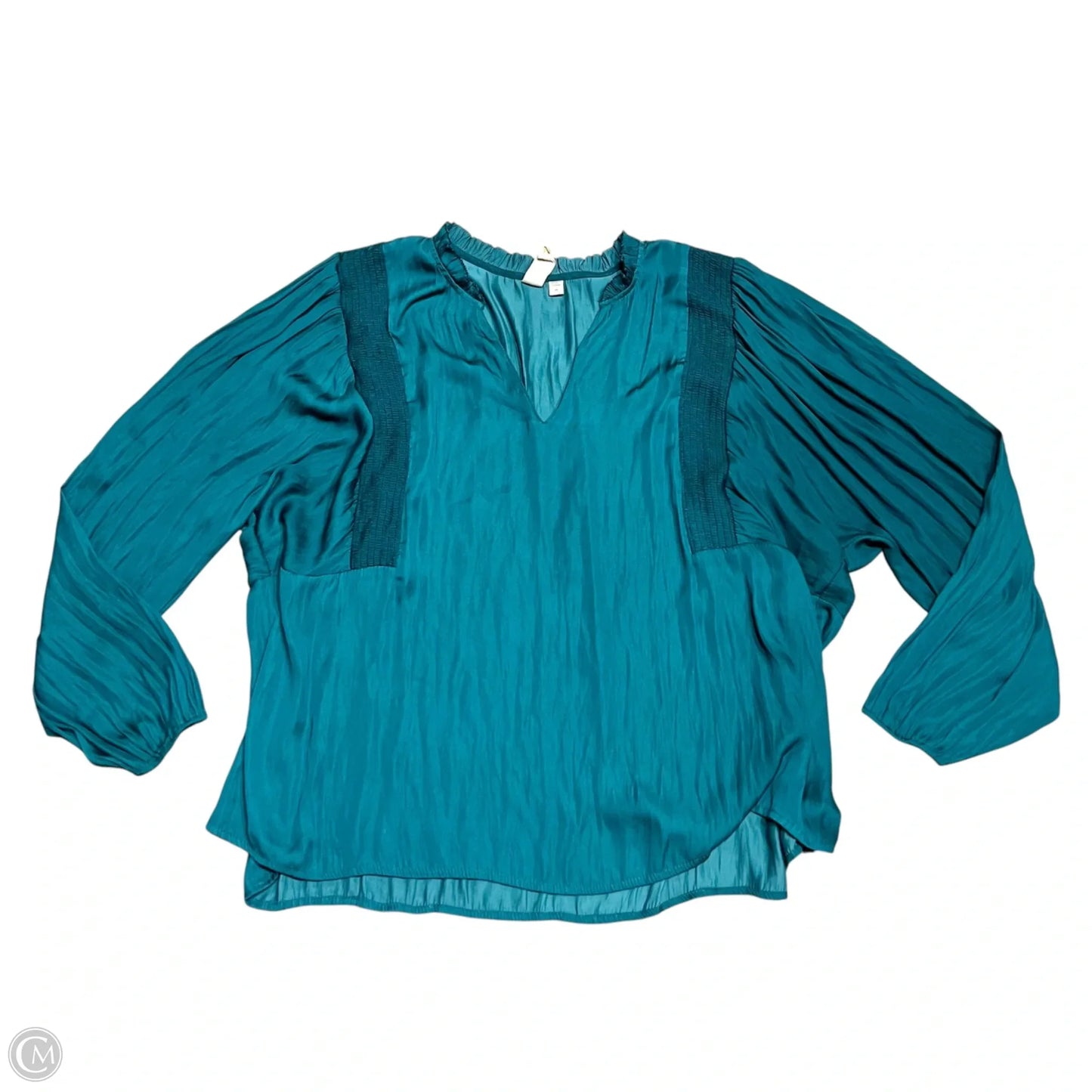 Top Long Sleeve By Dolan Left Coast In Teal, Size: Xxl