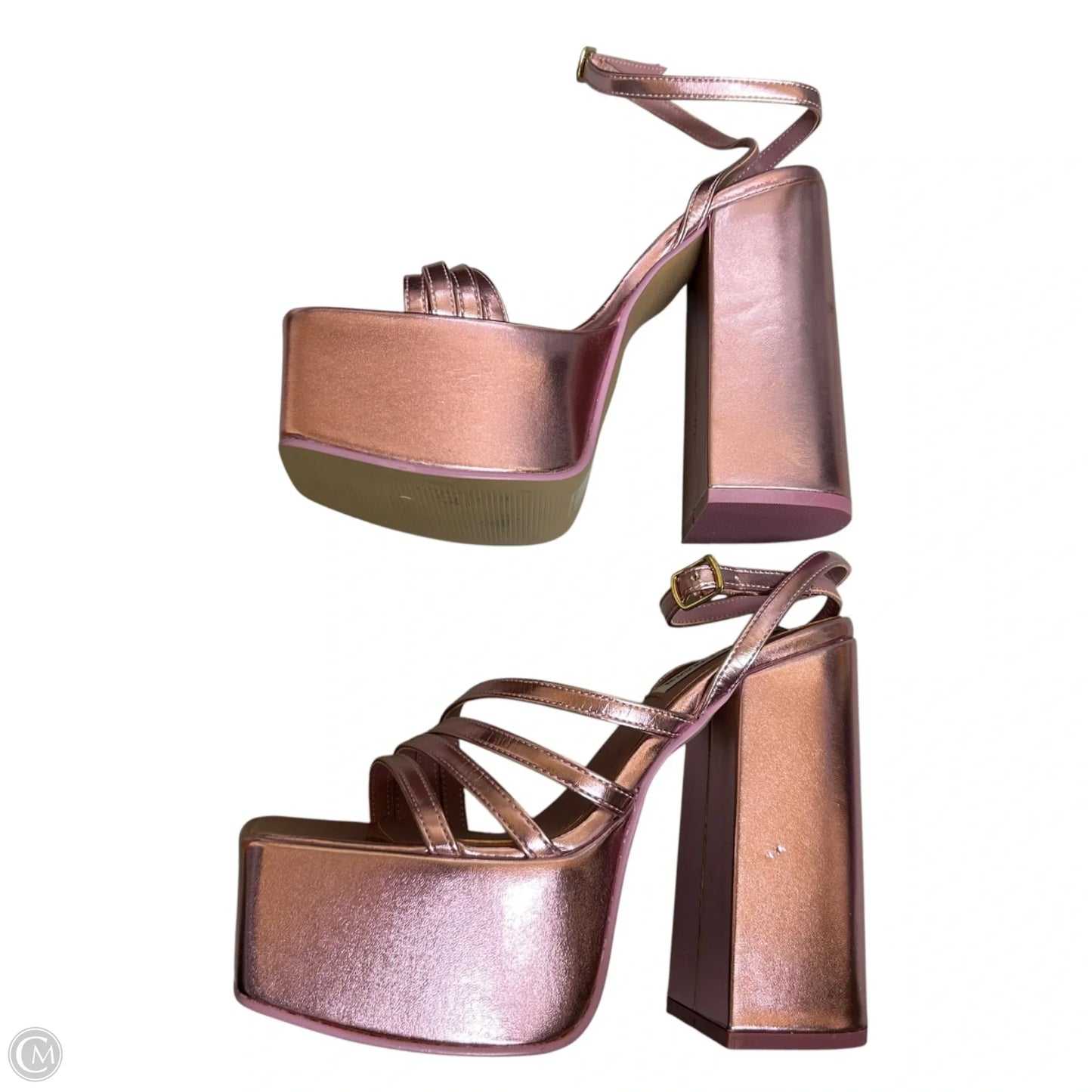 Sandals Heels Block By Steve Madden In Pink, Size: 6