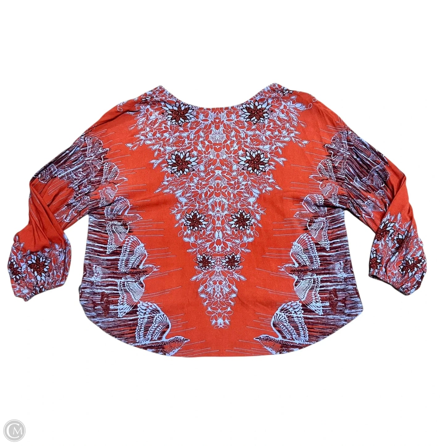 Top Long Sleeve By Free People In Blue & Orange, Size: Xs
