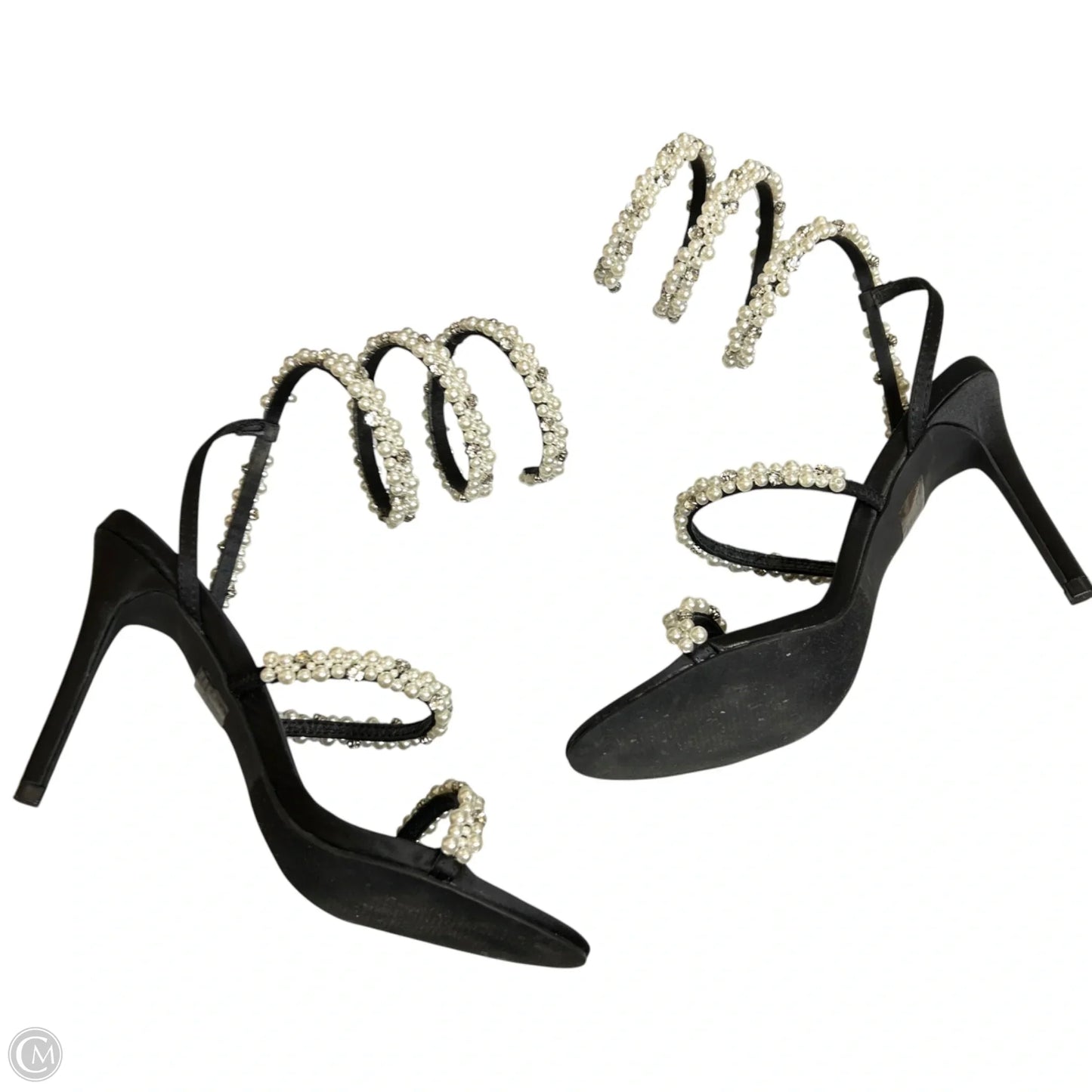 Sandals Heels Stiletto By Aqua In Black & Cream, Size: 7.5