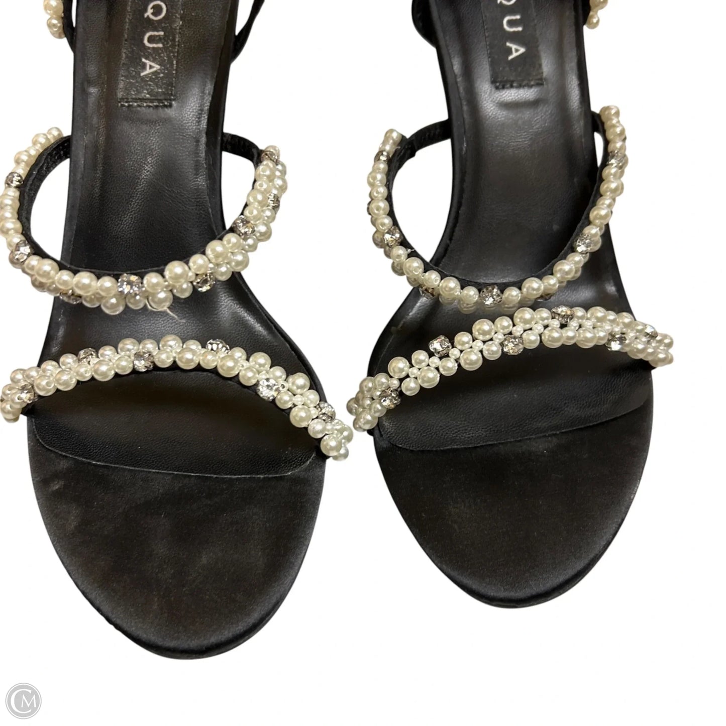 Sandals Heels Stiletto By Aqua In Black & Cream, Size: 7.5