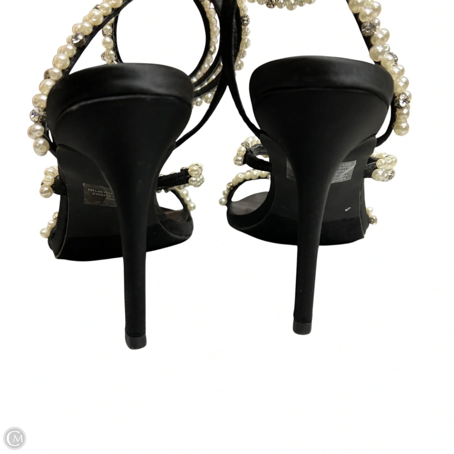 Sandals Heels Stiletto By Aqua In Black & Cream, Size: 7.5