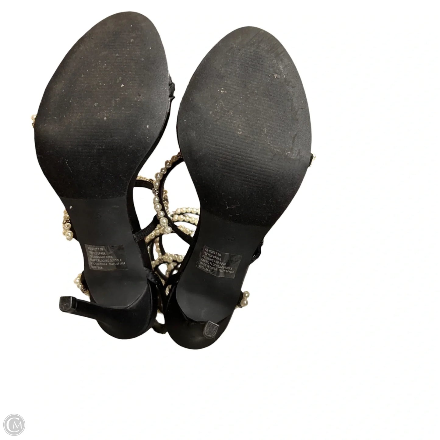 Sandals Heels Stiletto By Aqua In Black & Cream, Size: 7.5