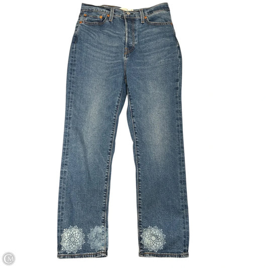 Jeans Straight By Levis In Blue Denim, Size: 8