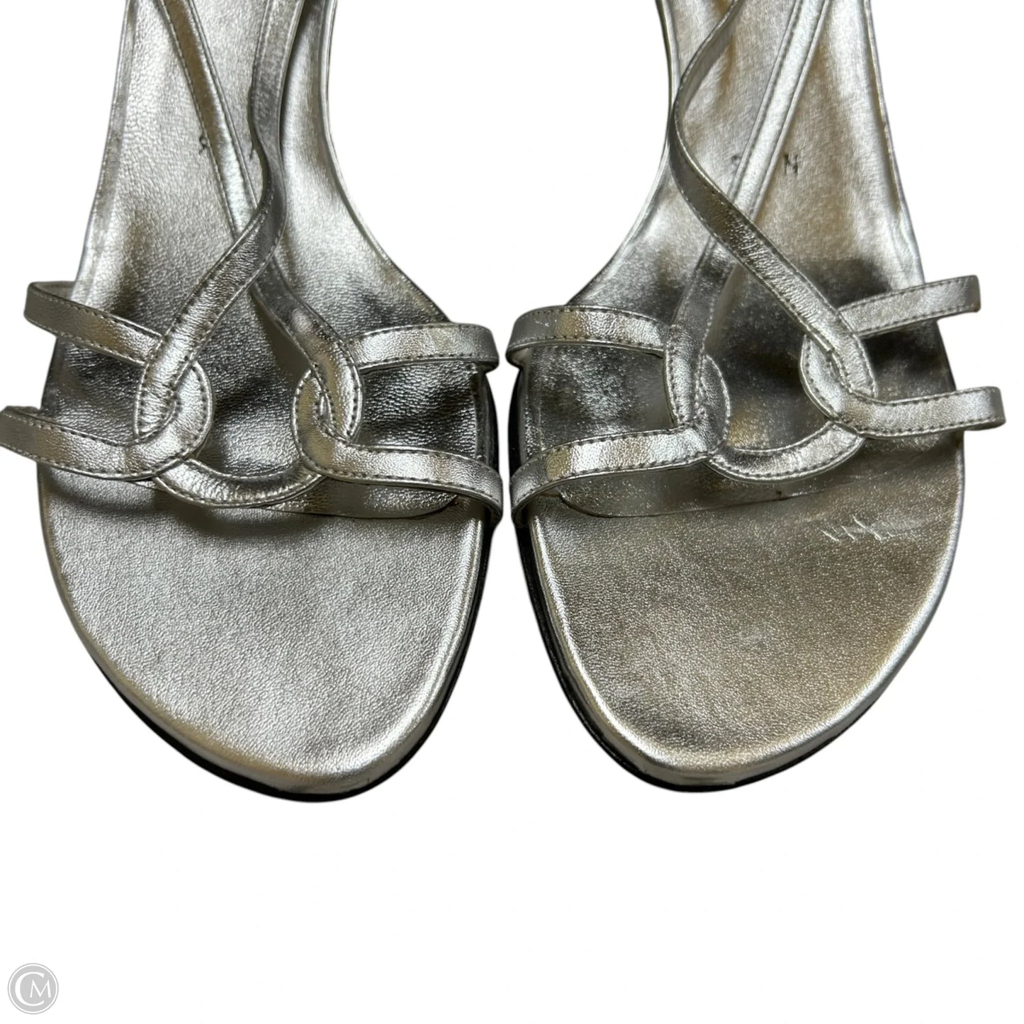 Sandals Designer By Stuart Weitzman In Silver, Size: 9.5