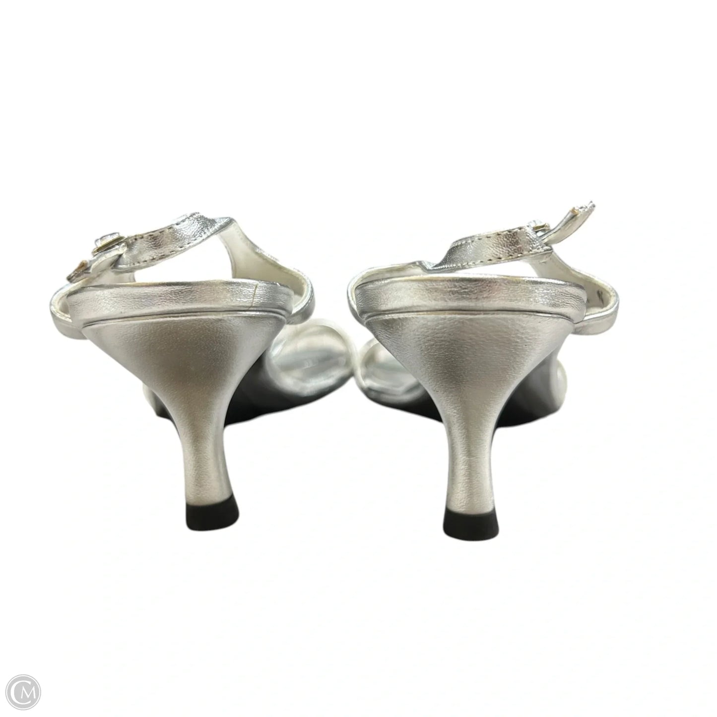 Sandals Designer By Stuart Weitzman In Silver, Size: 9.5