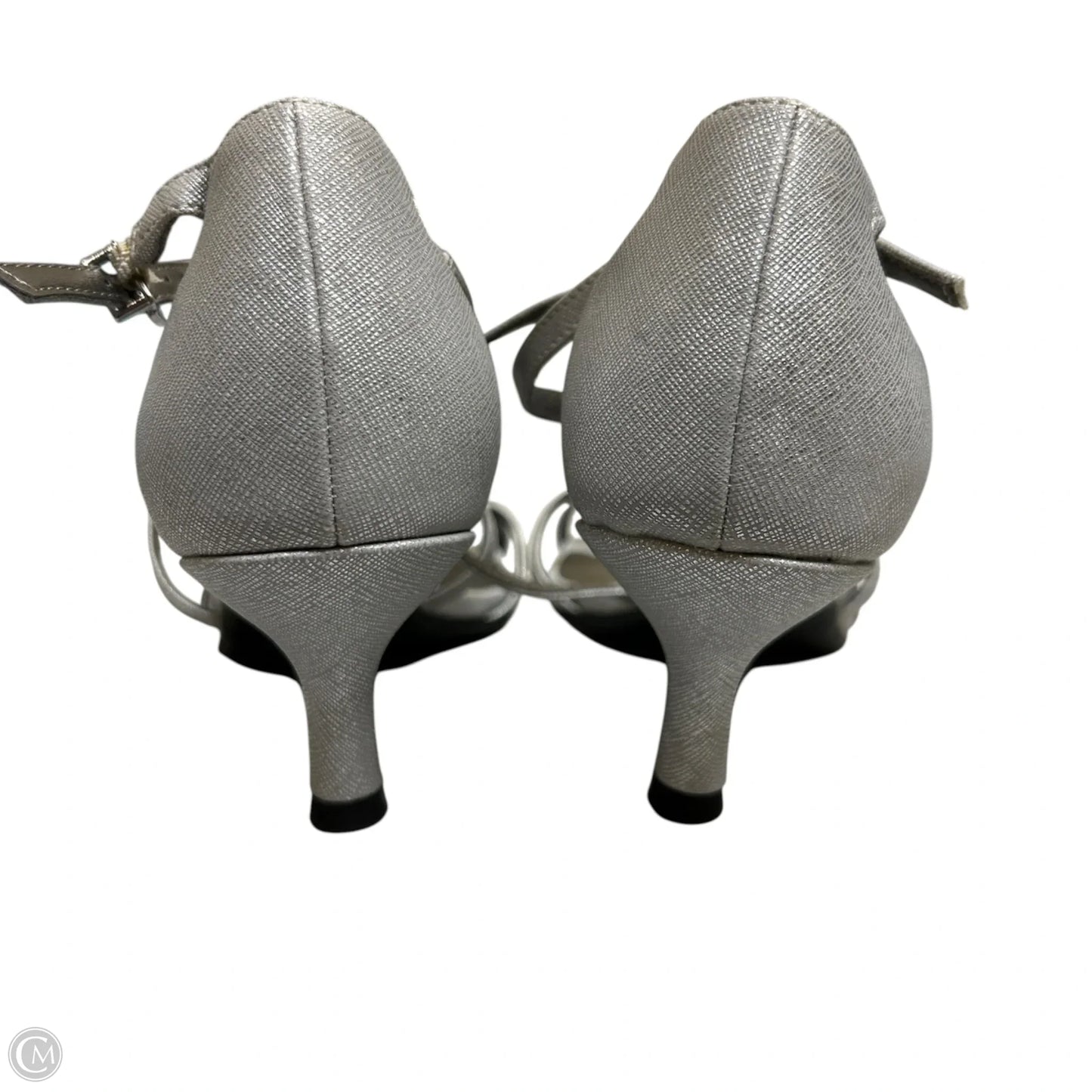 Sandals Heels Kitten By Life Stride In Silver, Size: 8