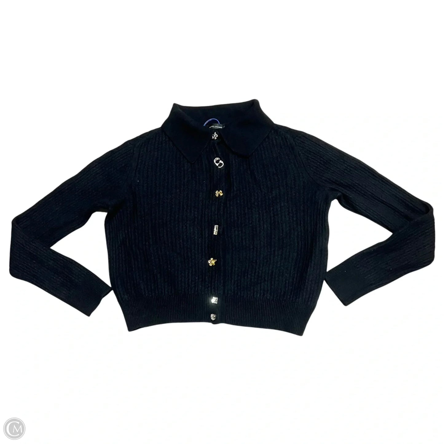Sweater Cardigan Luxury Designer By Marc Jacobs In Black, Size: M