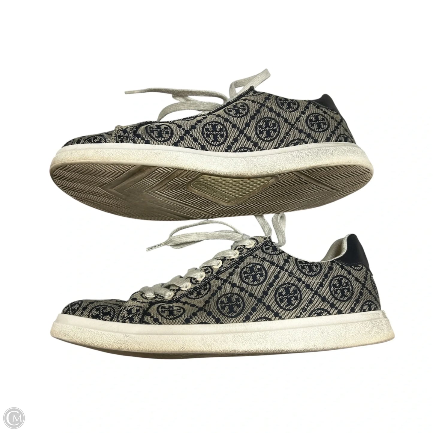 Shoes Designer By Tory Burch In Blue & Cream, Size: 10