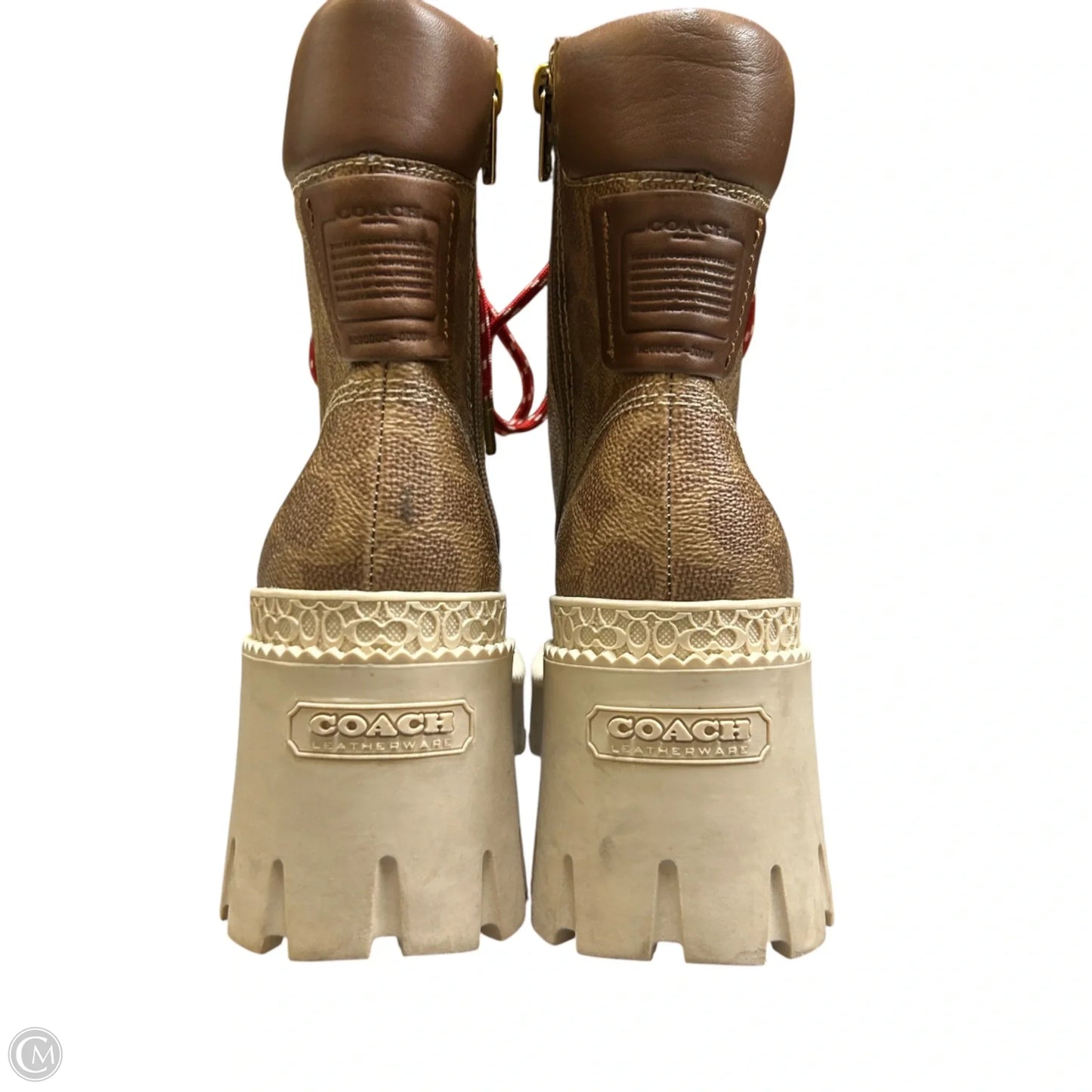 Boots Designer By Coach In Tan, Size: 7.5