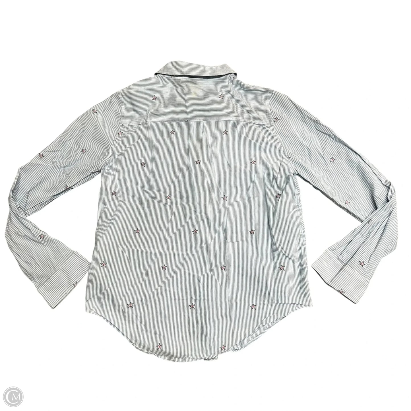 Top Long Sleeve Designer By Lilly Pulitzer In Blue & White, Size: S