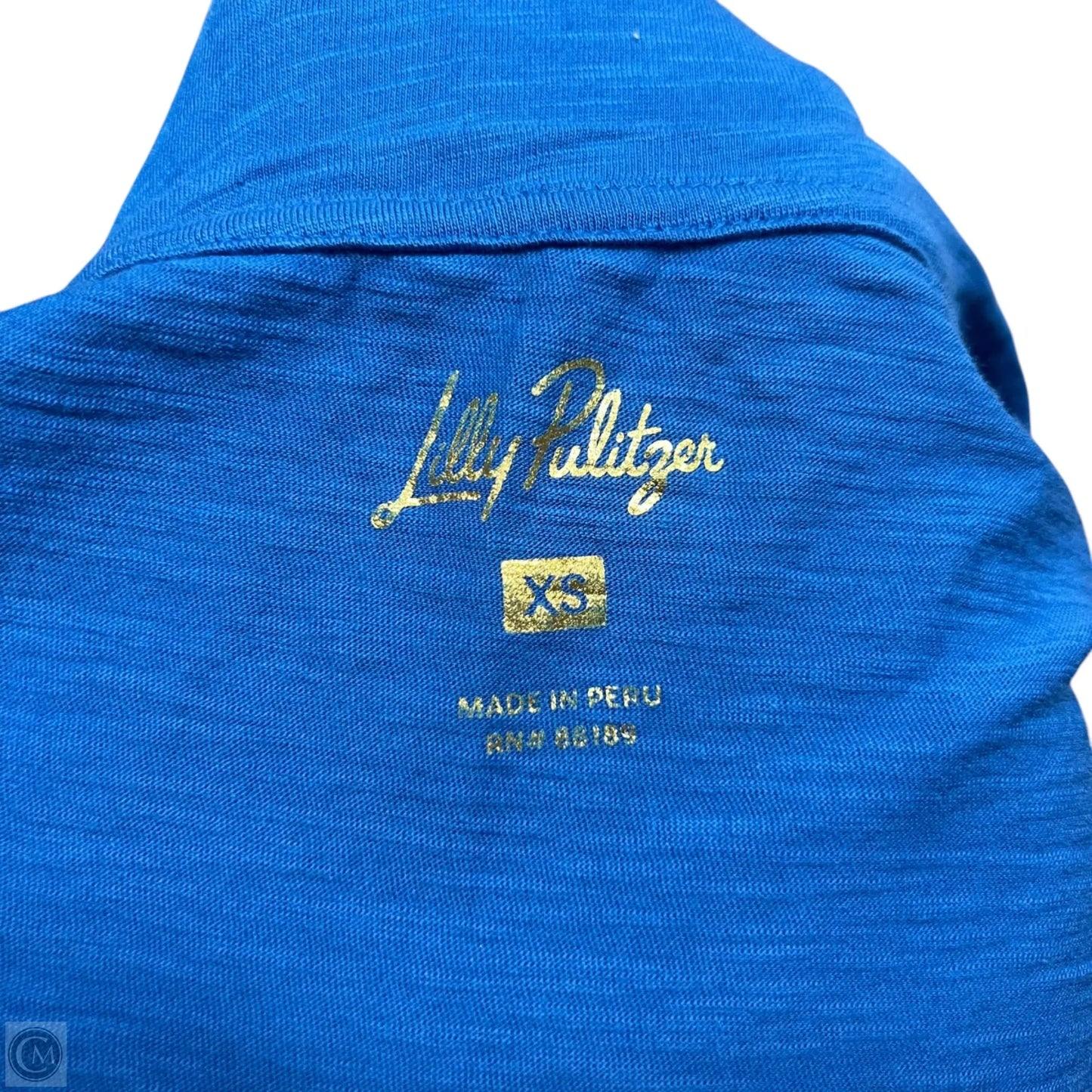 Top Short Sleeve Designer By Lilly Pulitzer In Blue, Size: Xs