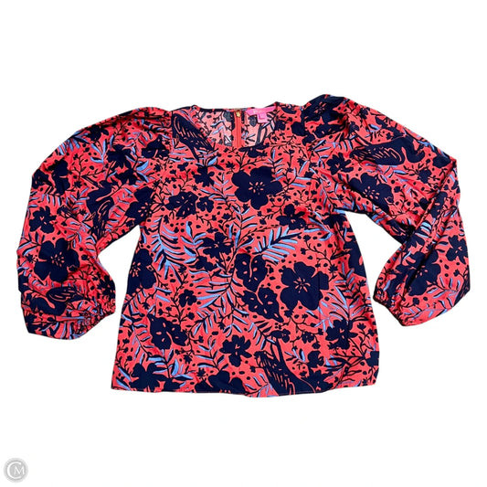 Top Long Sleeve Designer By Lilly Pulitzer In Blue & Red, Size: Xs
