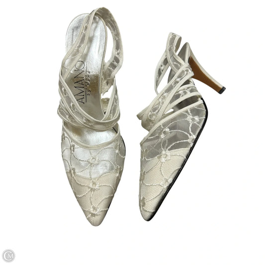 Shoes Heels Kitten By Amano In White, Size: 9