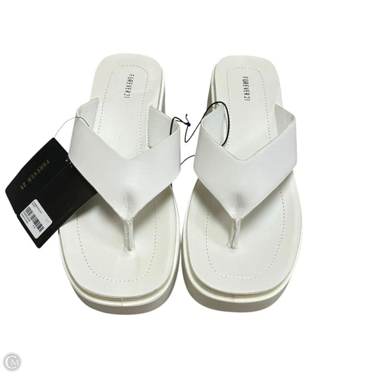Sandals Heels Platform By Forever 21 In White, Size: 7.5