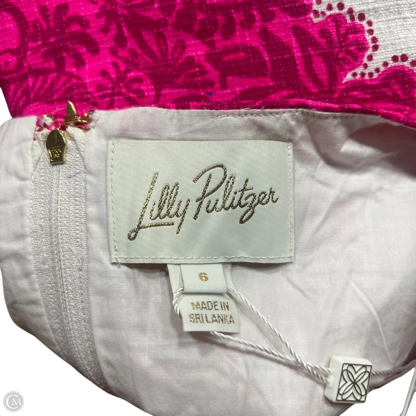 Romper Designer By Lilly Pulitzer In Pink & White, Size: S