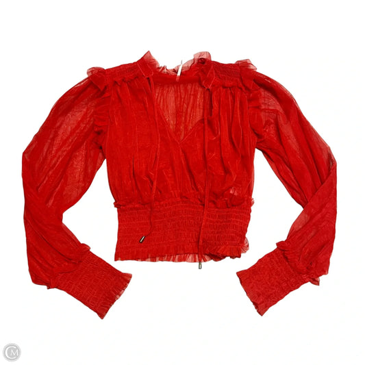 Top Long Sleeve By Free People In Orange, Size: S