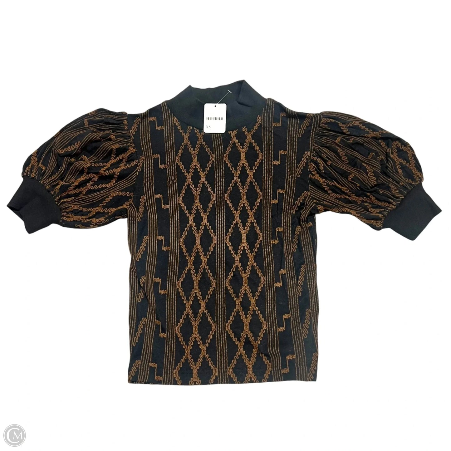 Top Short Sleeve By Free People In Black & Brown, Size: Xs