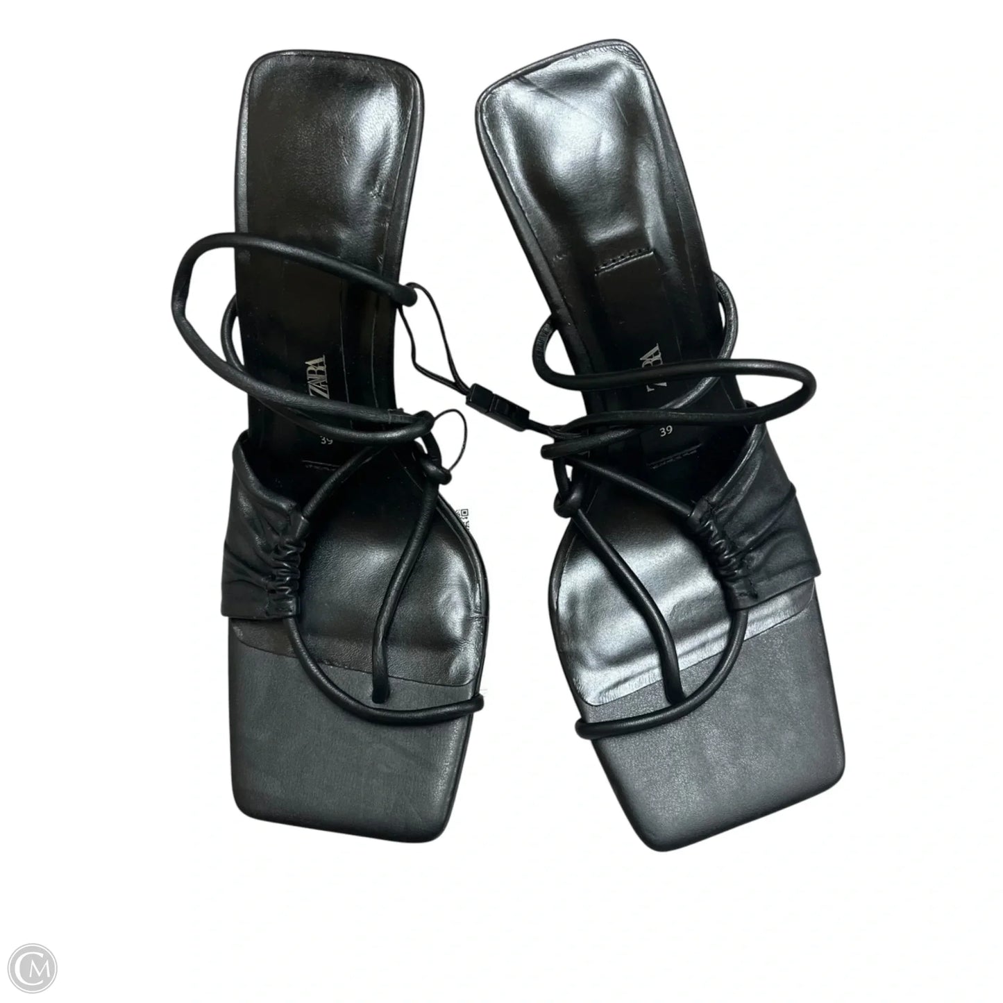 Sandals Heels Stiletto By Zara In Black, Size: 7.5