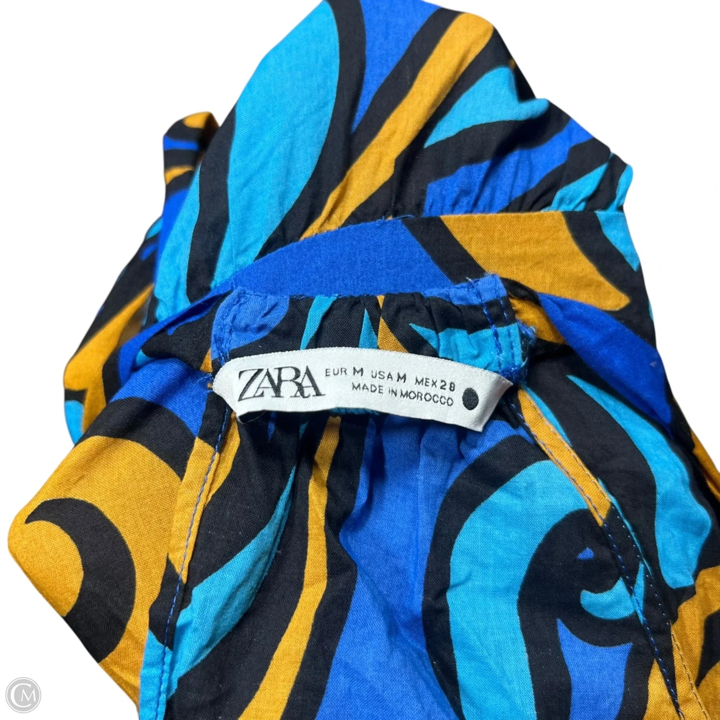 Dress Casual Maxi By Zara In Blue & Tan, Size: M