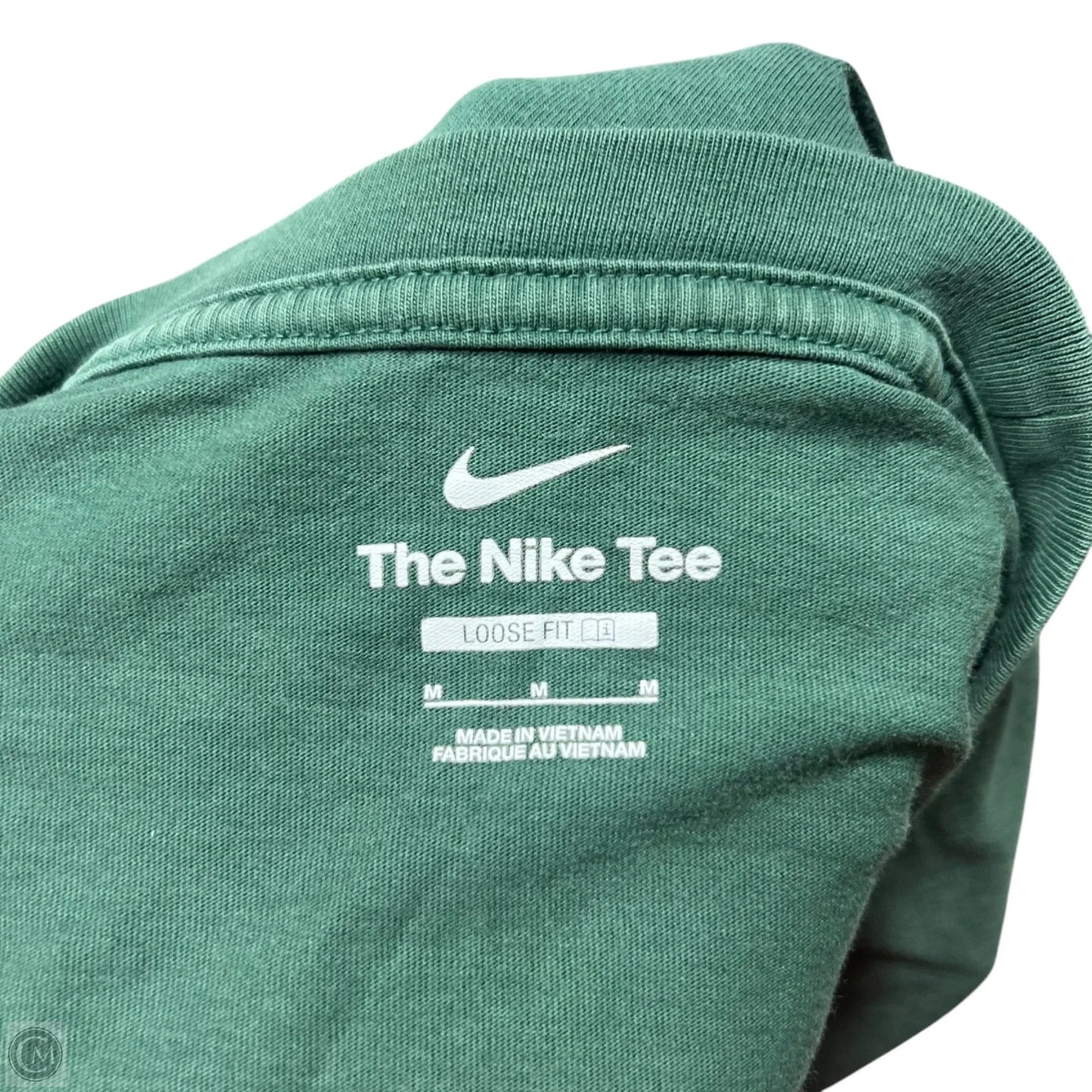 Athletic Top Short Sleeve By Nike In Green, Size: M