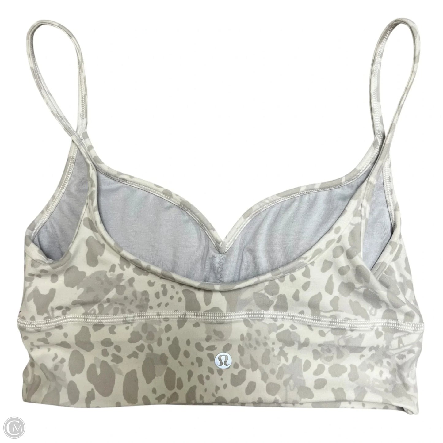 Athletic Bra By Lululemon In Grey & White, Size: S