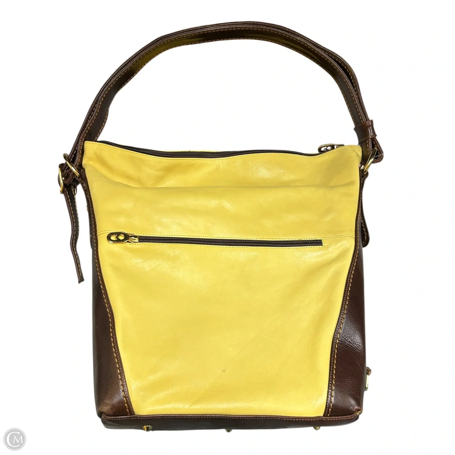 Handbag Leather By Marina Orlandi, Size: Large
