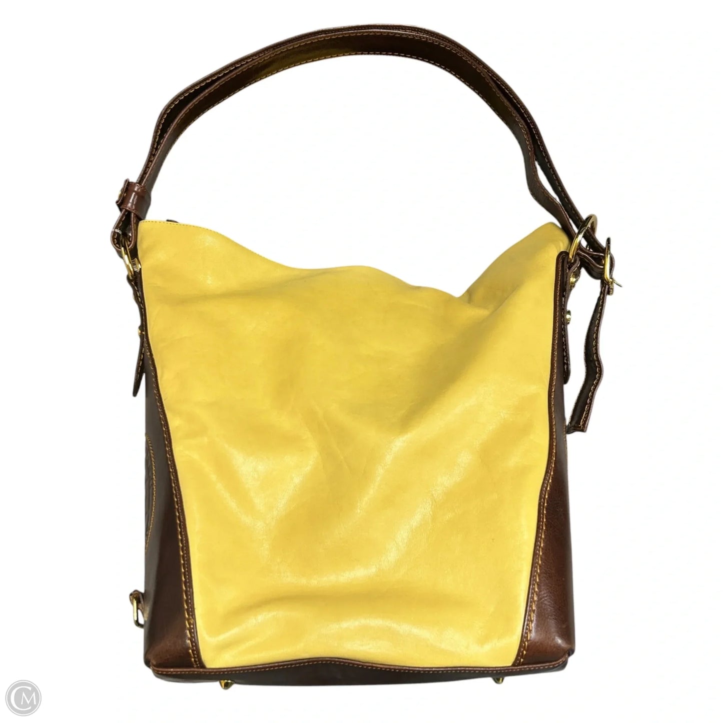 Handbag Leather By Marina Orlandi, Size: Large