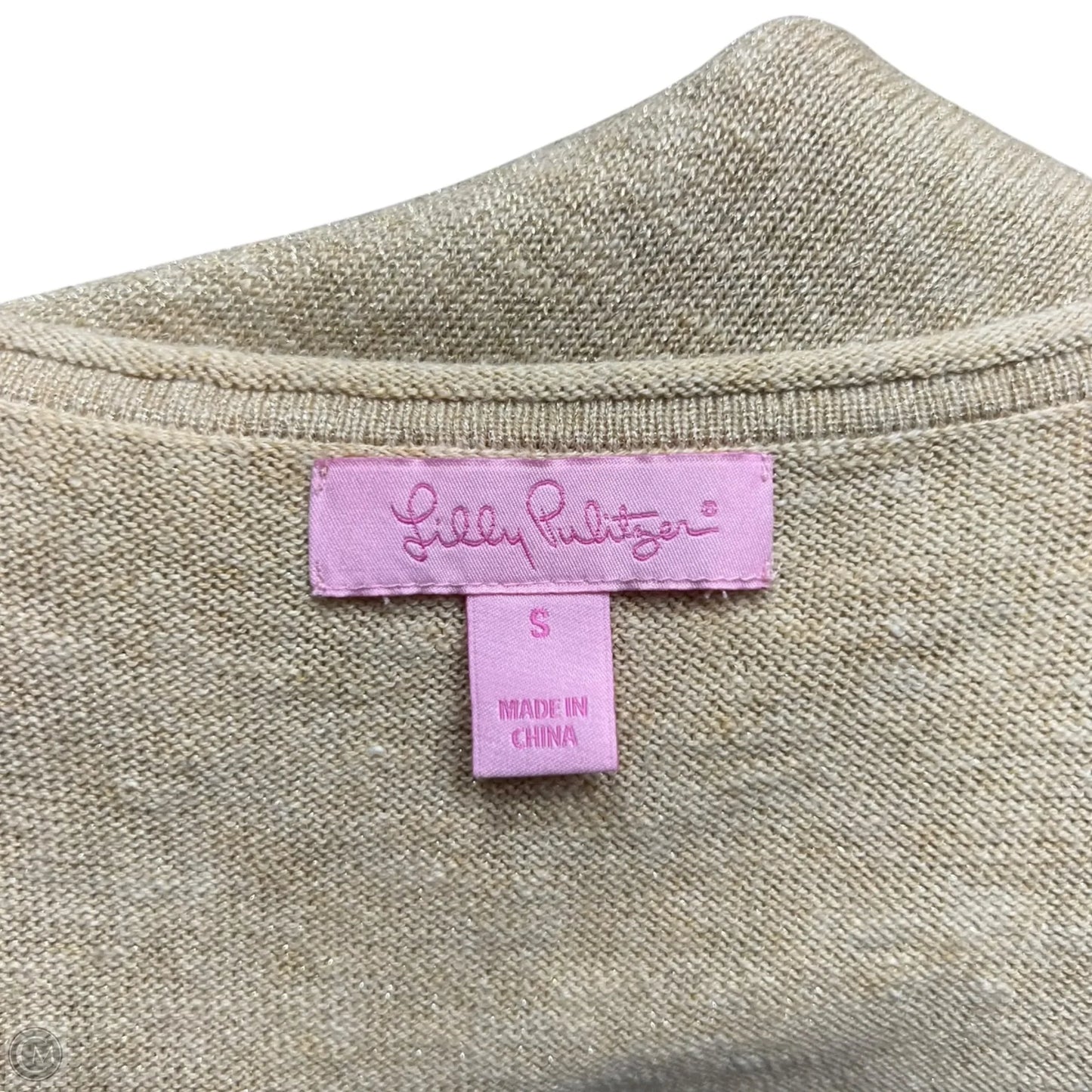 Top Sleeveless Designer By Lilly Pulitzer In Gold, Size: S