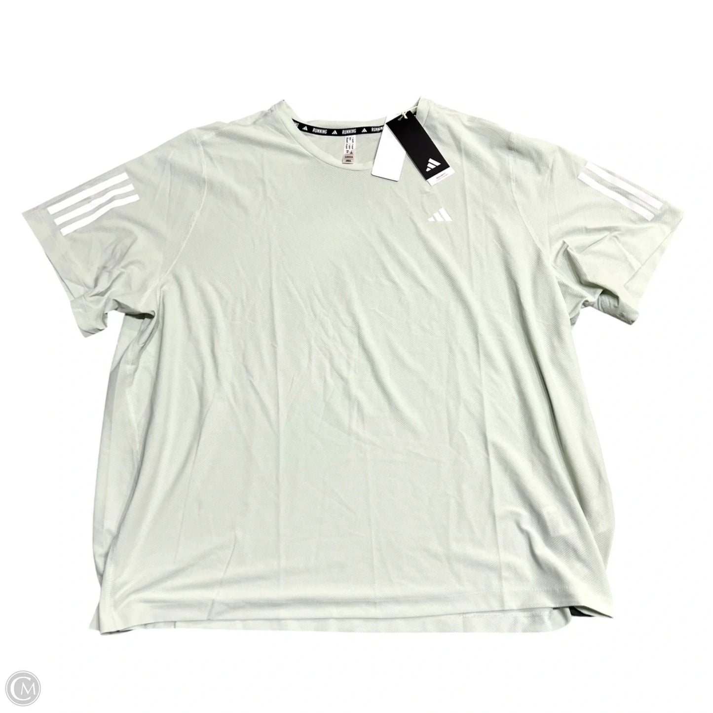 Athletic Top Short Sleeve By Adidas In Green, Size: 3x