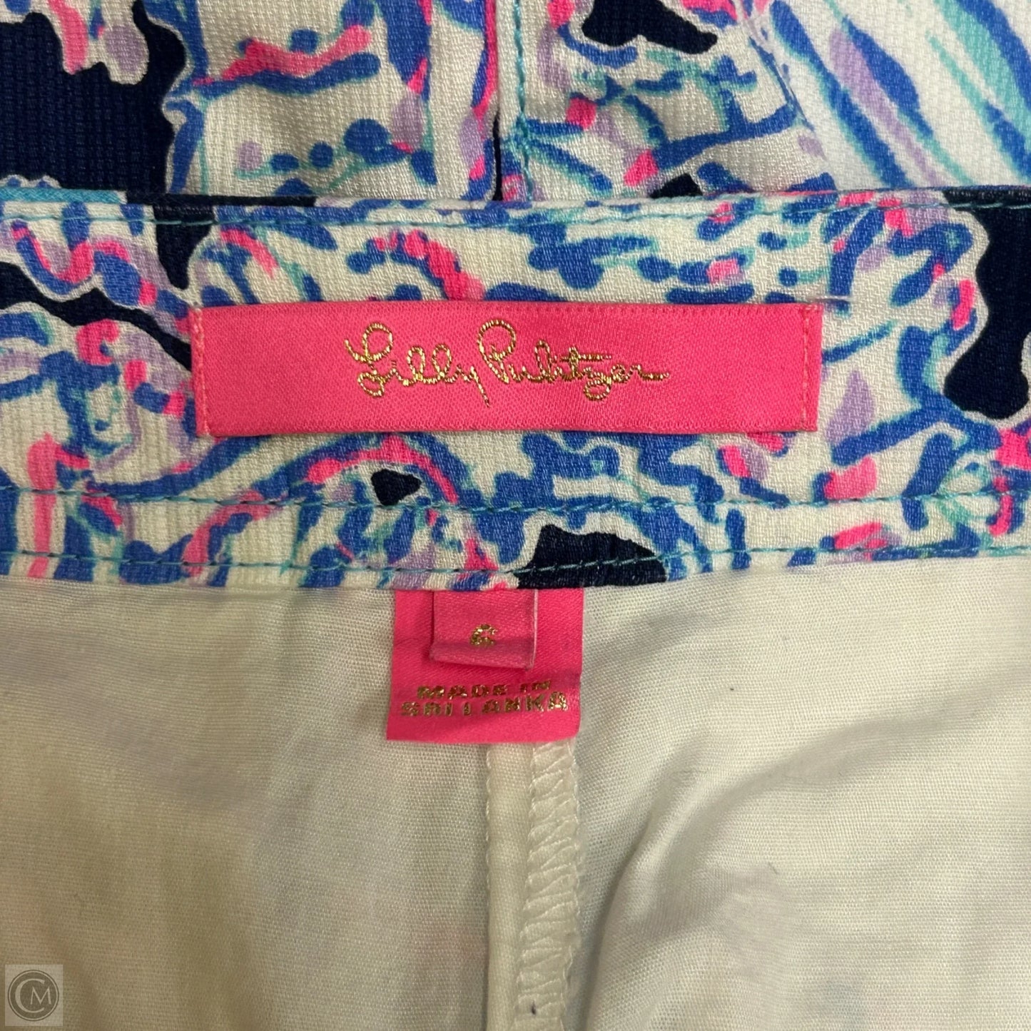 Skort Designer By Lilly Pulitzer In Blue & Pink, Size: 6