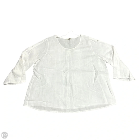 Top 3/4 Sleeve By Terzo Millennio In White, Size: 1x
