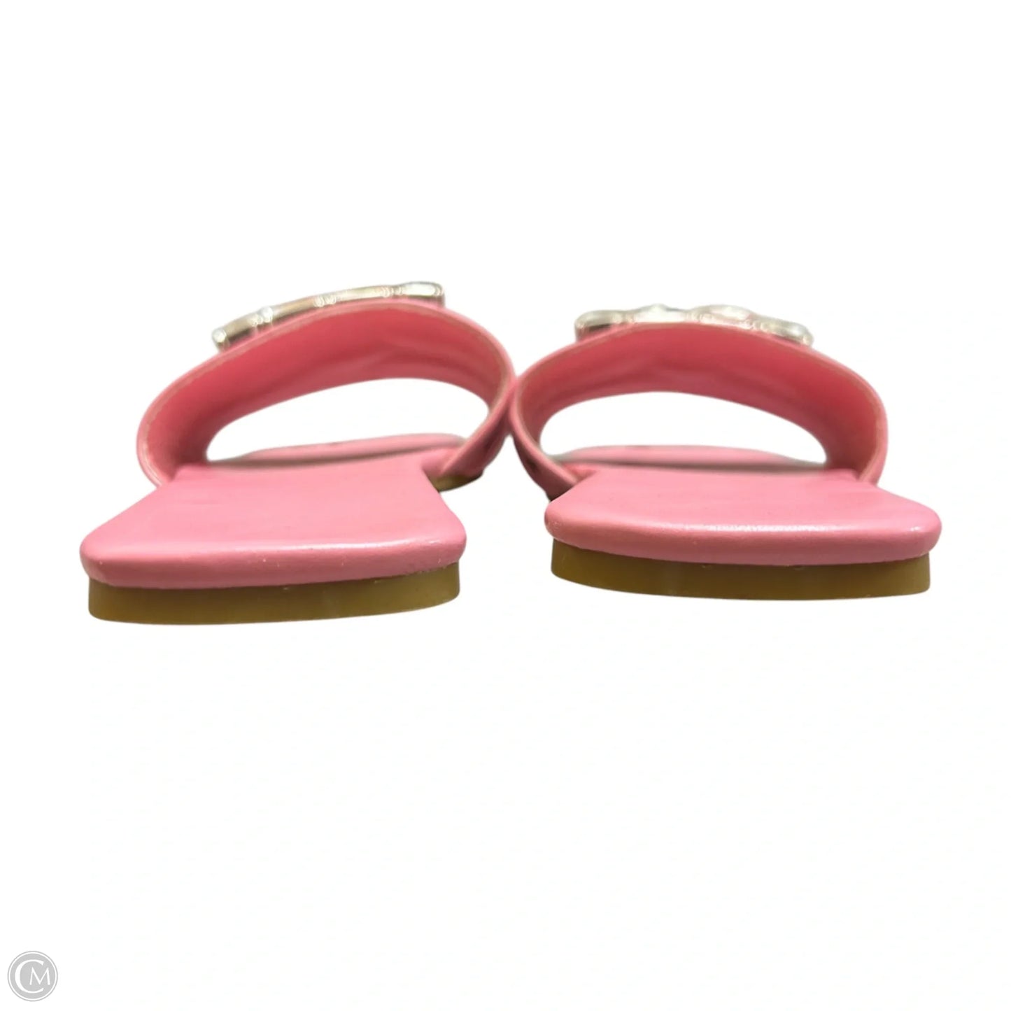 Sandals Flats In Pink & Silver, Size: 5.5