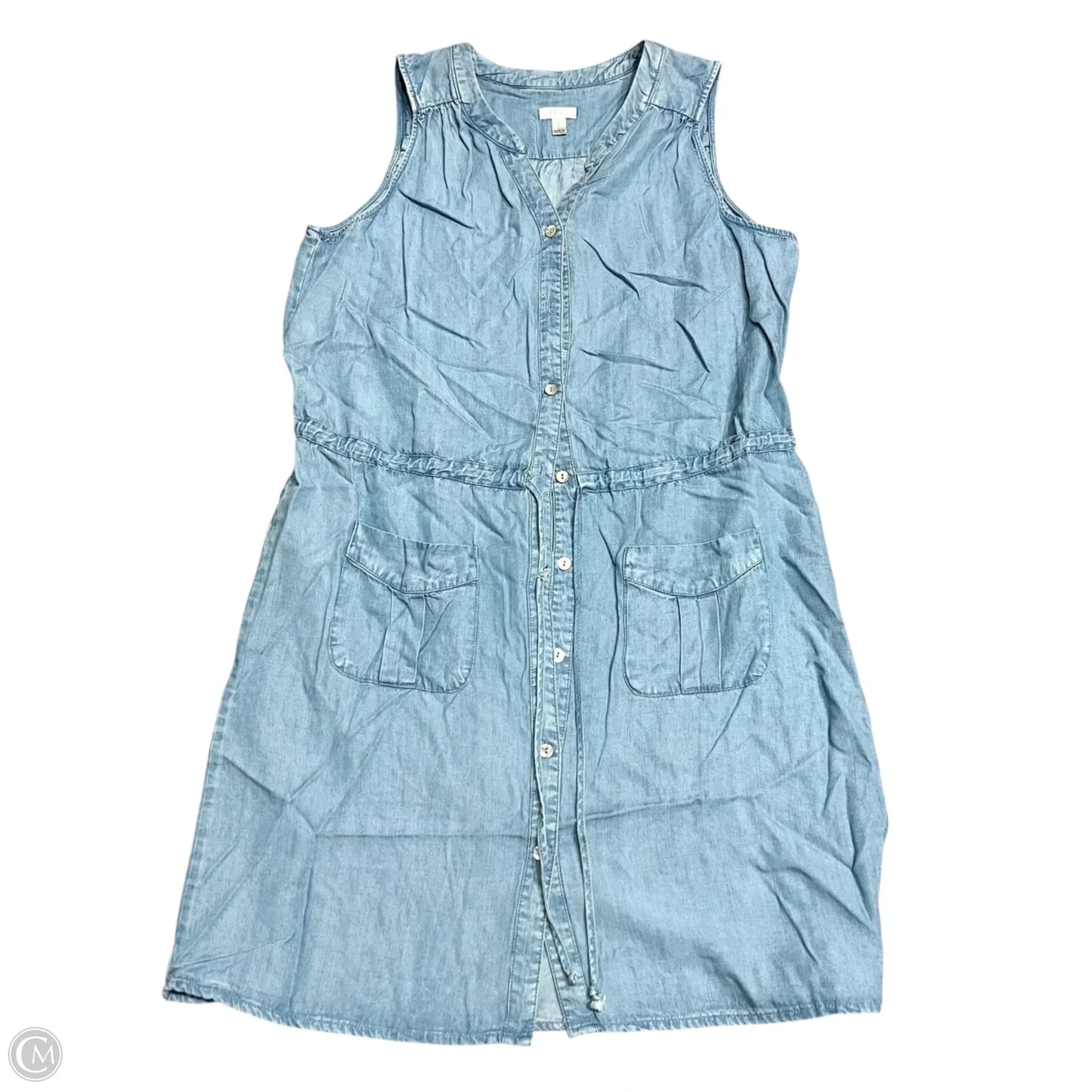Dress Casual Midi By Spense In Blue Denim, Size: L