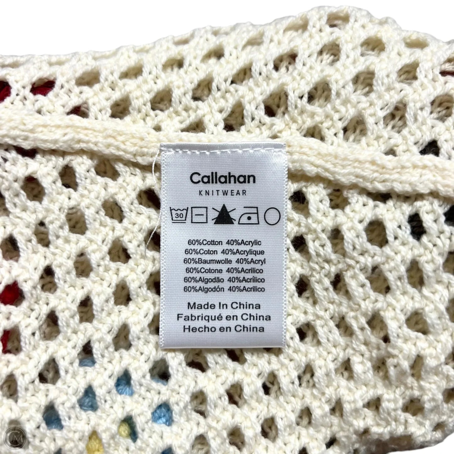 Top Sleeveless By Callahan In Cream & Red, Size: Xs