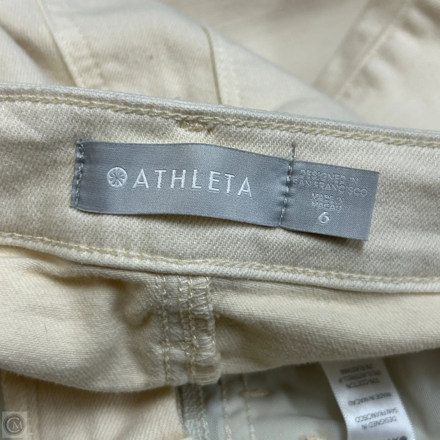 Jeans Skinny By Athleta In Cream Denim, Size: 6