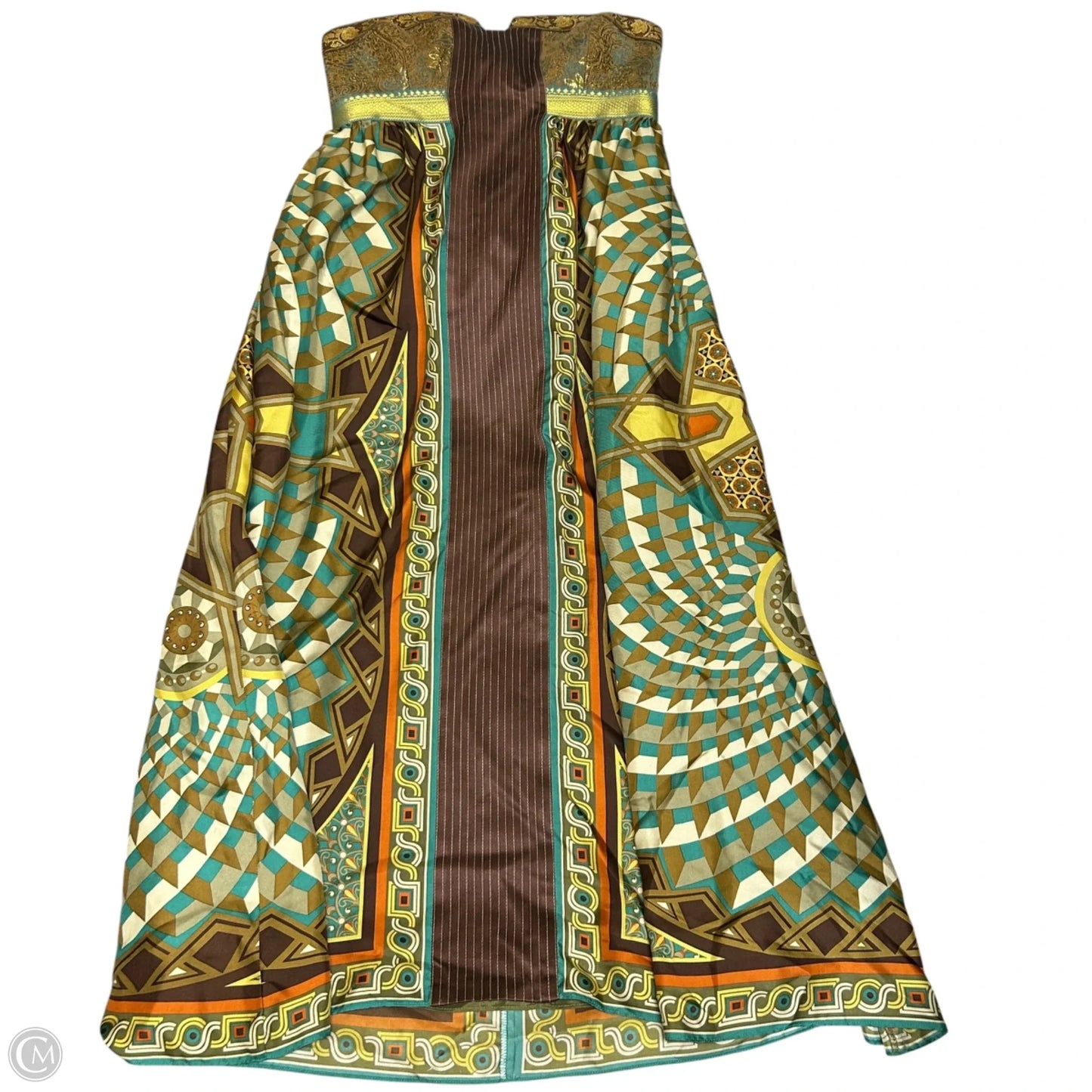 Dress Party Long By Nicole Miller In Gold & Green, Size: Xs