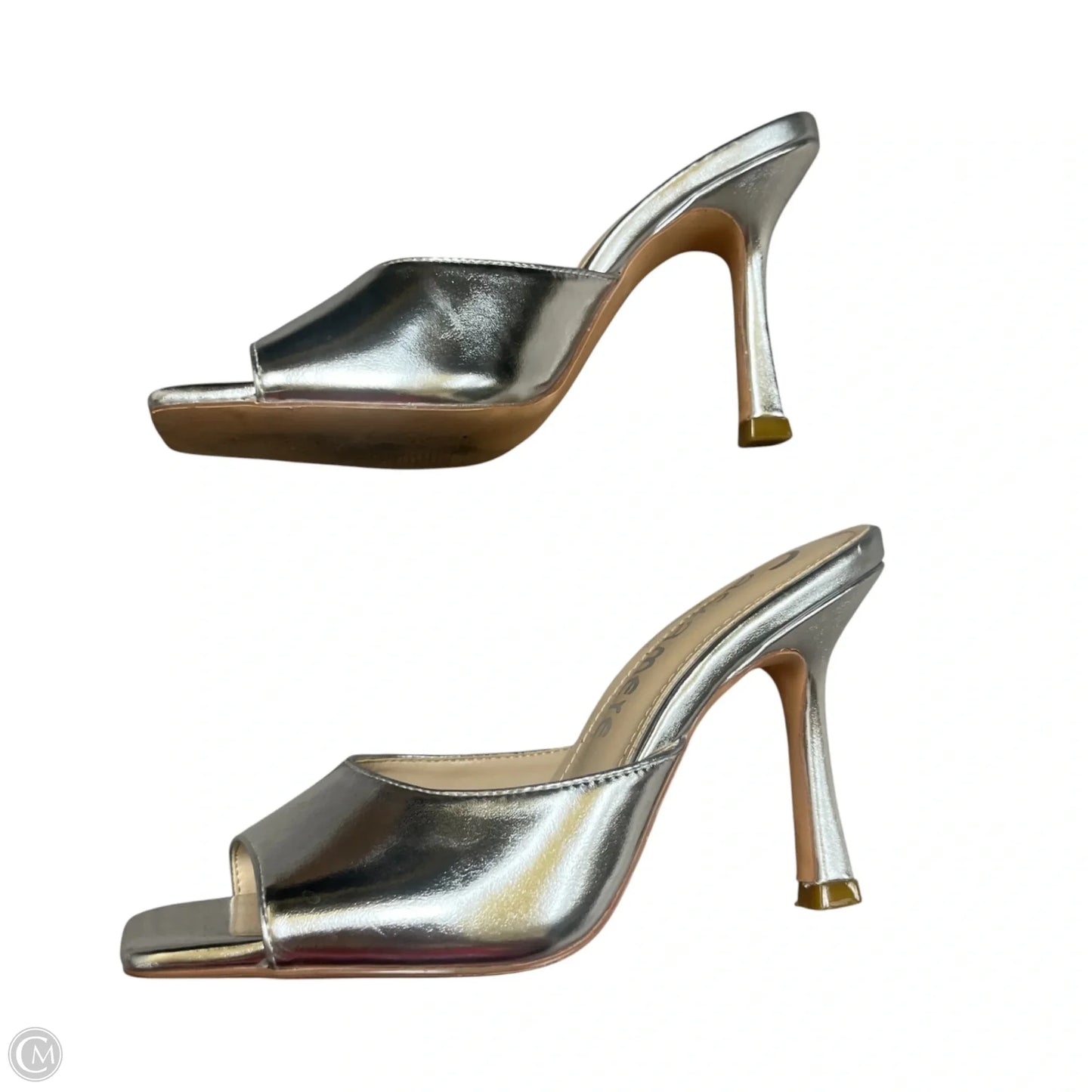 Sandals Heels Kitten By Castamere In Silver, Size: 6